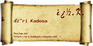 Őri Kadosa névjegykártya