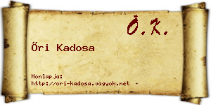 Őri Kadosa névjegykártya